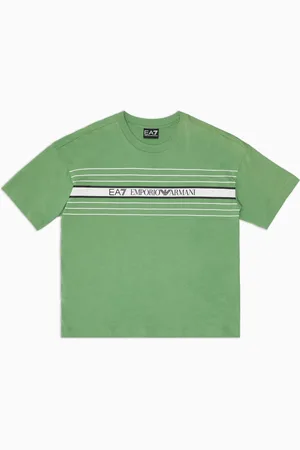 EA7 Camiseta de cuello redondo Logo Series Boy de algodón