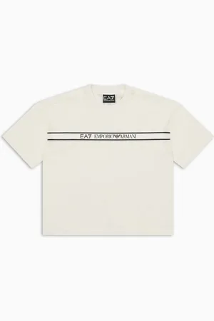 EA7 Camiseta de cuello redondo Logo Series Boy de algodón