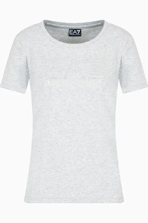 EA7 Camiseta Logo Series de punto de algodón elástico
