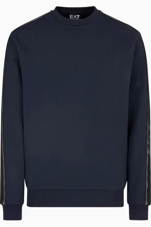 EA7 Sudadera de cuello redondo de punto de algodón Logo Series