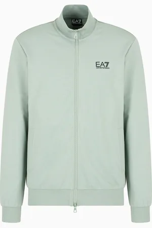 EA7 Sudadera tipo cárdigan de algodón Core Identity