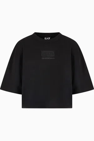 EA7 Camiseta cropped de mezcla de algodón Logo Series