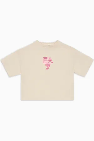 EA7 Camiseta de cuello redondo de algodón Visibility Girl