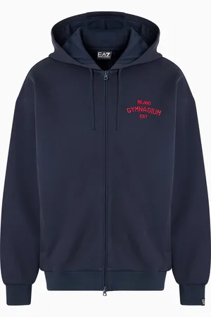 EA7 Sudadera tipo cárdigan Club House en interlock de algodón elástico