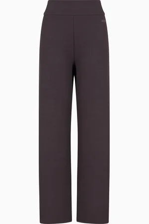 EA7 Pantalones anchos de mezcla de algodón elástico