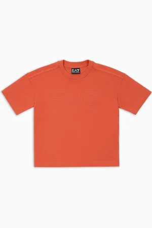 EA7 Camiseta de cuello redondo Logo Series Boy de algodón