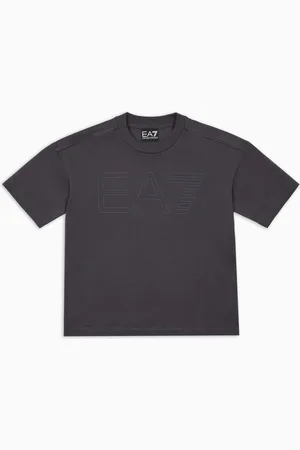 EA7 Camiseta de cuello redondo Logo Series Boy de algodón
