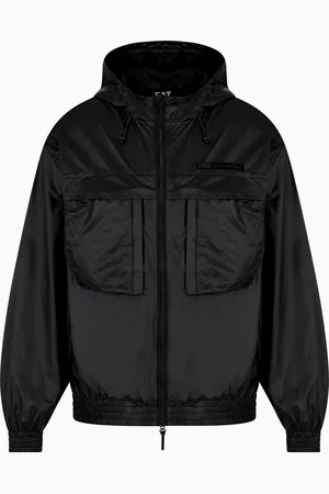 EA7 Chaqueta con capucha y cremallera de nailon