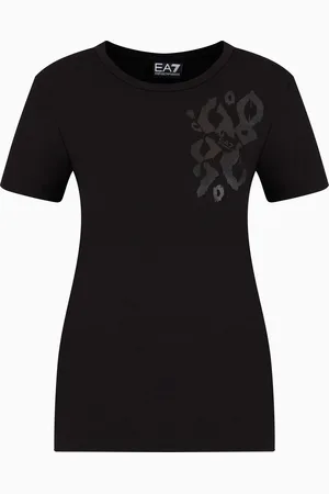 EA7 Camiseta de cuello redondo Graphic Series en algodón elástico