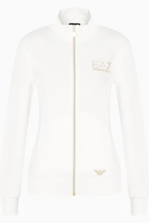 EA7 Sudadera tipo cárdigan de mezcla de viscosa elástica Evolution