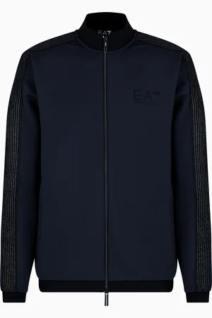 EA7 Sudadera tipo cárdigan de sarga técnica elástica Gold Label
