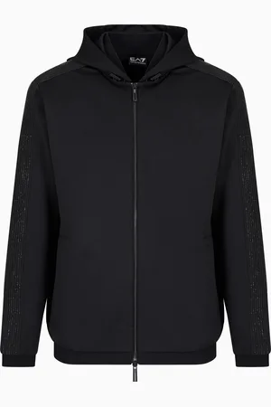 EA7 Sudadera con capucha de sarga técnica elástica Gold Label