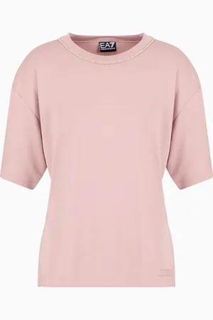 EA7 Camiseta de cuello redondo Precious de mezcla de modal