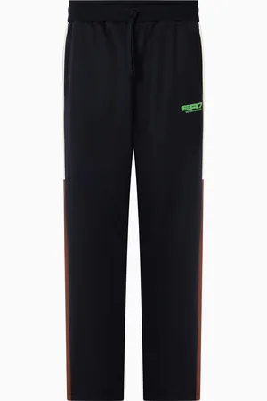 EA7 Pantalones Logo Series en punto de mezcla de algodón orgánico