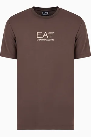 EA7 Camiseta de cuello redondo de punto de viscosa Gold Label