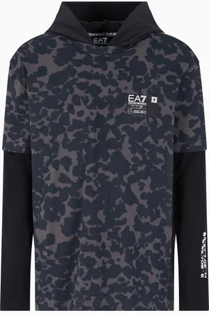 EA7 Sudadera con capucha Visibility de algodón
