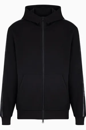 EA7 Sudadera con capucha de punto de algodón Logo Series