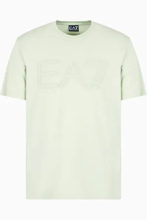 EA7 Camiseta Logo Series de manga corta de punto de algodón orgánico