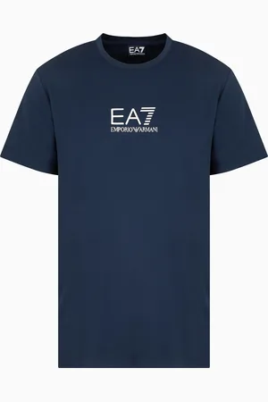EA7 Camiseta de cuello redondo de punto de viscosa Gold Label