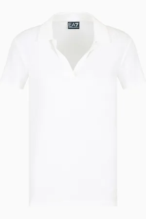 EA7 Camiseta con cuello polo Costa Smeralda de punto de viscosa elástica
