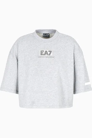 EA7 Camiseta cropped de mezcla de algodón Logo Series