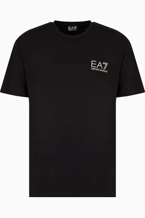 EA7 Camiseta de cuello redondo de punto de viscosa Gold Label