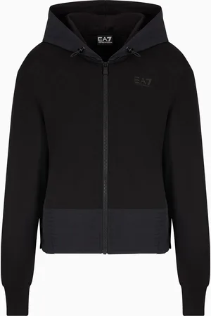 EA7 Sudadera con capucha Contemporary Sport de mezcla de algodón y modal elástico