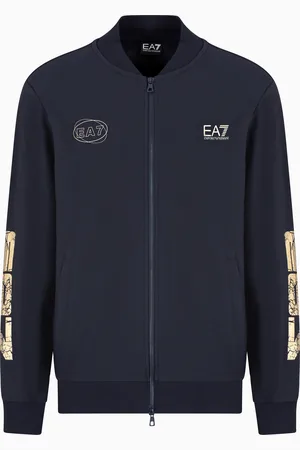 EA7 Sudadera tipo cárdigan de algodón Graphic Series