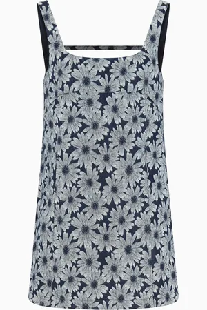 Emporio Armani Vestido de denim con motivo integral de margaritas en tejido jacquard cápsula Peace