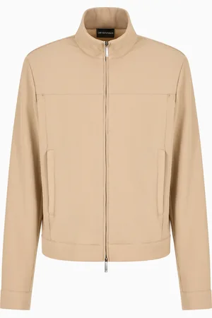 Emporio Armani Cazadora con cremallera completa en punto de crepé microtexturizado con efecto piqué Icon