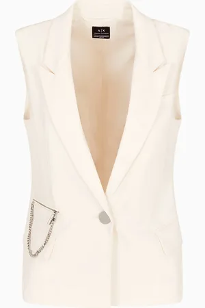Armani Exchange Chaleco de un solo pecho con cadena colgante