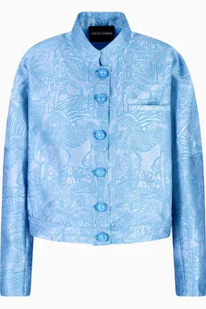 Emporio Armani Chaqueta con cuello de tira con elaboración integral en tejido jacquard