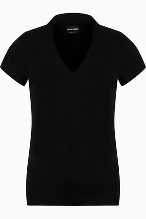 Giorgio Armani Top de punto con cuello en V