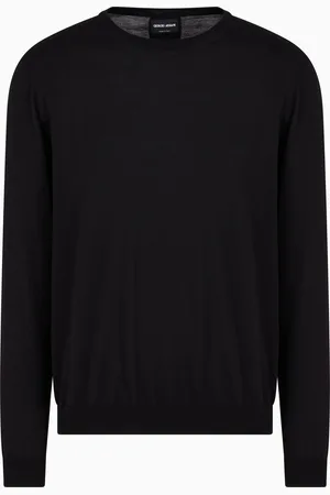 Giorgio Armani Jersey de seda y algod??n con cuello redondo y manga larga