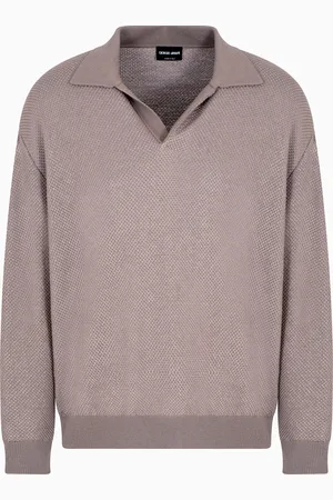 Giorgio Armani Polo de lana virgen y viscosa con microjacquard