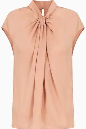 Giorgio Armani Blusa de georgette doble de seda lavada