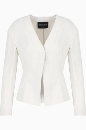 Giorgio Armani Chaqueta corta de abotonadura sencilla en lino