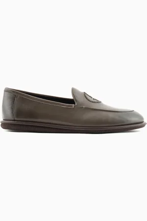 Giorgio Armani Mocasines de napa vintage con logotipo bordado