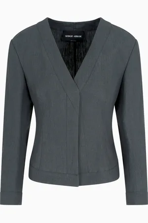 Giorgio Armani Chaqueta corta de abotonadura sencilla en lino