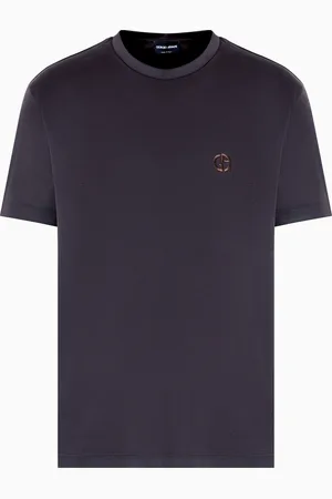 Giorgio Armani Camiseta de interlock de algod??n con logotipo bordado