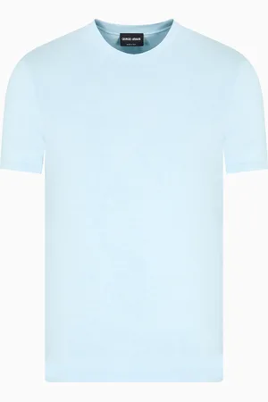 Giorgio Armani Camiseta de punto de viscosa el??stico con cuello redondo y manga corta