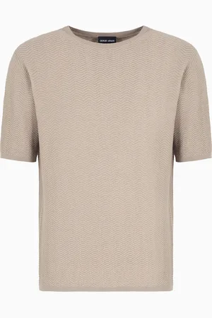 Giorgio Armani Jersey de lana virgen con cuello redondo y motivo chevr??n