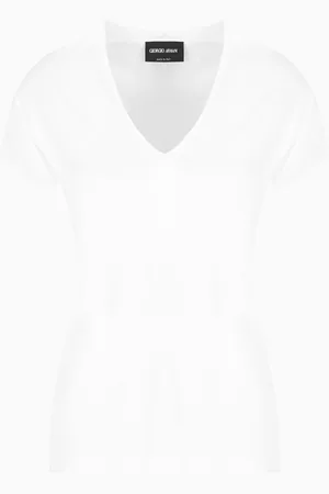 Giorgio Armani Top de punto con cuello en V