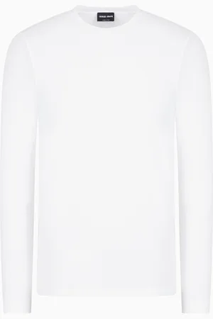 Giorgio Armani Jersey de punto de viscosa el??stica con cuello redondo y manga larga
