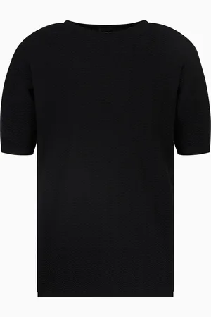 Giorgio Armani Jersey de lana virgen con cuello redondo y motivo chevr??n