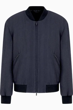 Giorgio Armani Cazadora en mezcla de seda matelass?? con motivo chevr??n