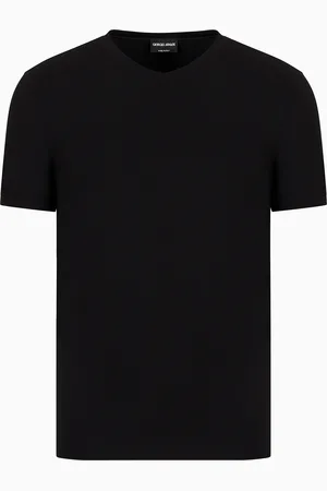 Giorgio Armani Camiseta Icon de punto de viscosa el??stica con cuello de pico