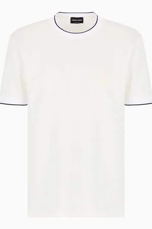 Giorgio Armani Camiseta de cuello redondo en punto de seda y algod??n