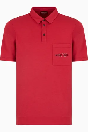 Giorgio Armani Polo de manga corta de algod??n y seda