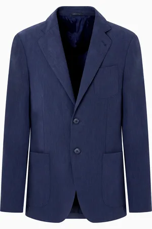 Giorgio Armani Chaqueta de la l??nea Upton de abotonadura sencilla en tela de lino